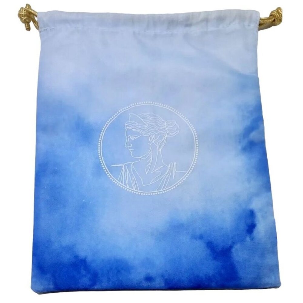 Ipsy Glam Bag March 2023 Grecian Goddess Blue Tie Dye Gold Drawstring Glambag